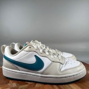 Nike Court Borough Low 2 Kids Shoes White Teal Orange BQ5448-017 Size 4Y